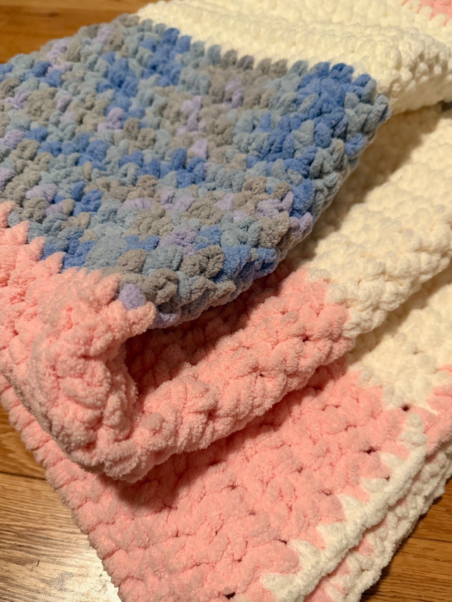 Jetée (couverture) rose, violet & beige