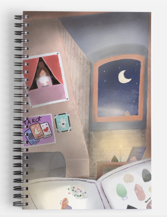 Carnet de notes «Lune & tarot» (feuille lignée)