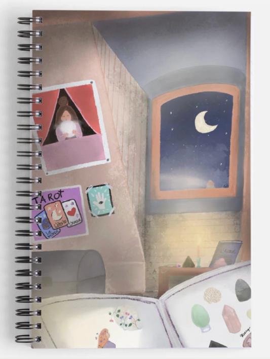 Carnet de notes «Lune & tarot» feuille blanche