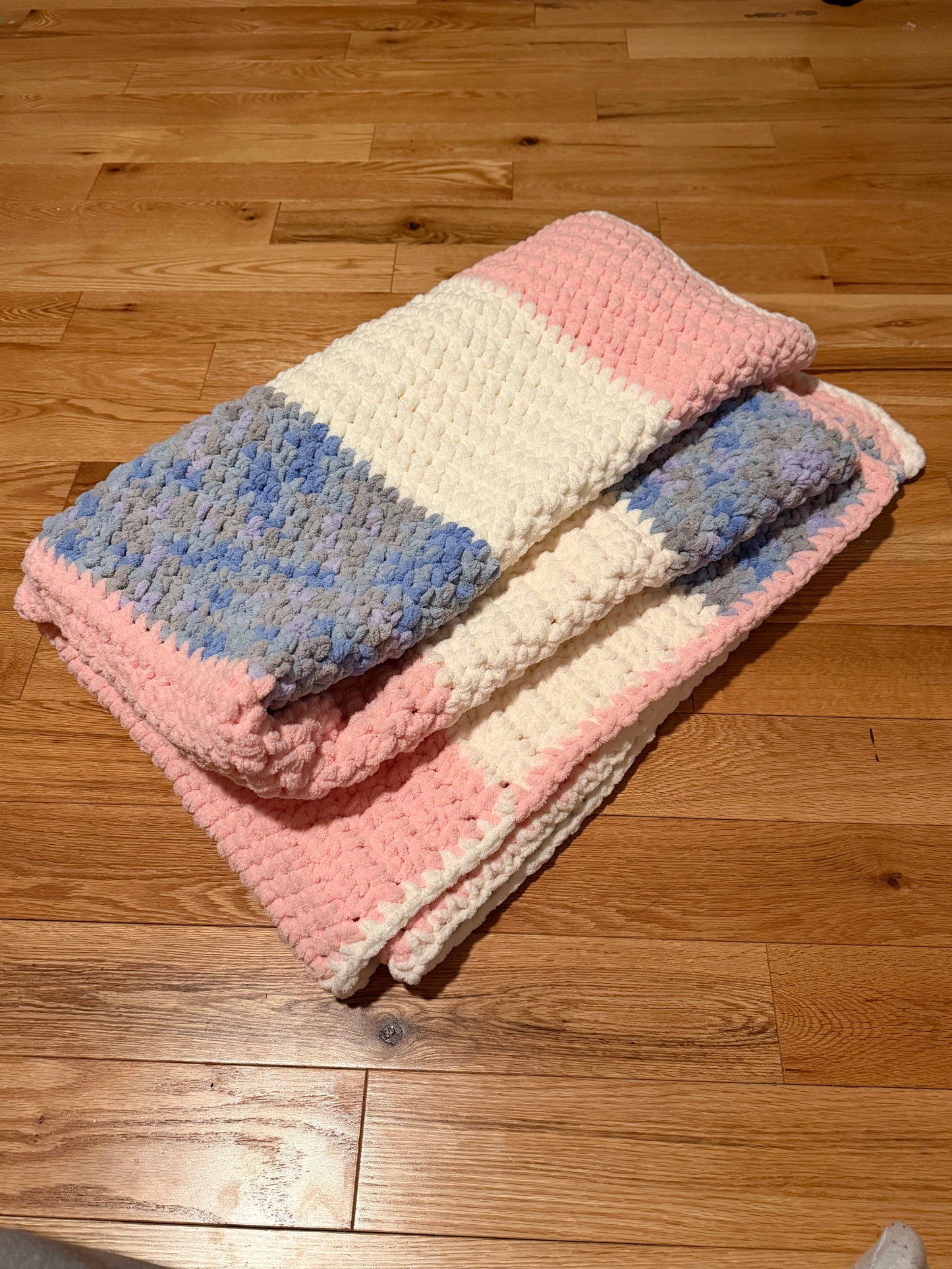 Jetée (couverture) rose, violet & beige